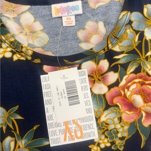 NWT LuLaRoe Navy Floral Jessie Dress Pink Blue SZ XS